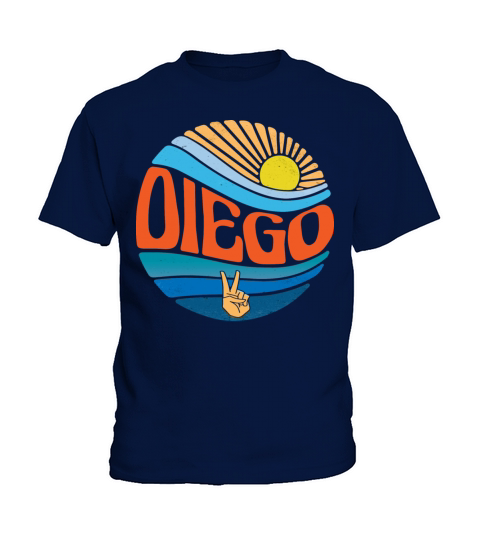 Diego Shirt Vintage Sunset Diego Groovy Tie Dye Kids T-Shirt