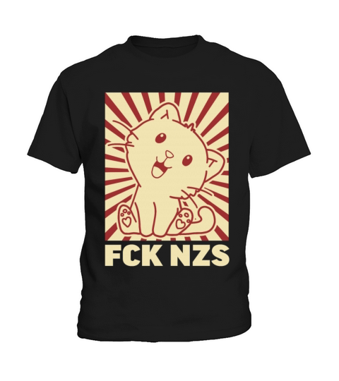 FCK NZS cute kawaii cat antifa vintage FCKNZS Kids T-Shirt