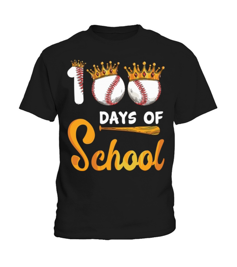 Happy 100th Day 100 Days School Baseball Teacher Kids T-Shirt