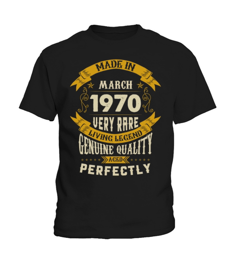 March 1970 Vintage Birthday Present Kids T-Shirt