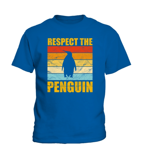 Respect The Penguin Vintage Sunset Cute Womens Pe Kids T-Shirt