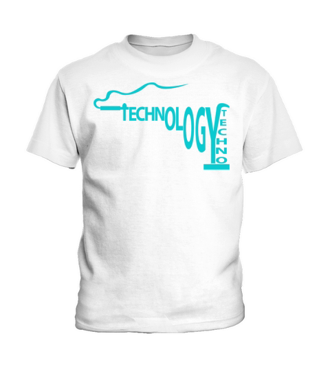 Technology Logo Design Blue Kids T-Shirt