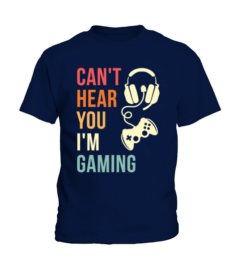 Vintage I Cant Hear You Im Gaming Busy Funny Vid Kids T-Shirt