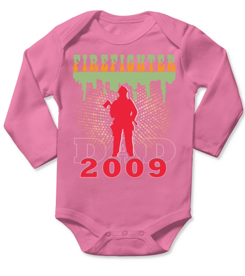 2009 vintage fireman birthday firefighter Long Sleeve Baby One-Piece