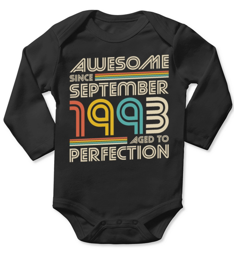 30th birthday vintage awesome since september 1993 Long Sleeve Baby One-Piece