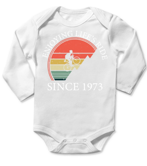 50 Year Old Mountain Biker Enjoying Lifes Ride Long Sleeve Baby One-Piece