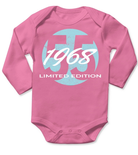 55th birthday men women 55 years 1968 vintage Long Sleeve Baby One-Piece