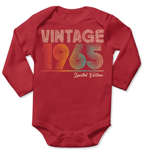 58 Years Old Vintage 1965 58th Birthday Gifts Long Sleeve Baby One-Piece