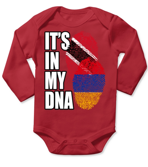 Armenian And Trinidad Tobago Mix Heritage DNA Flag Long Sleeve Baby One-Piece