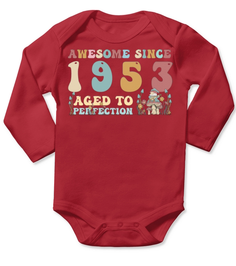 Awesome since 1953 - 70th Birthday - 2023 Groovy Long Sleeve Baby One-Piece