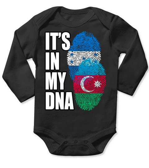 Azerbaijani And Honduran Mix Heritage DNA Flag Long Sleeve Baby One-Piece