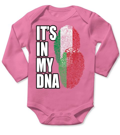 Belarusian And Italian Mix Heritage DNA Flag Long Sleeve Baby One-Piece