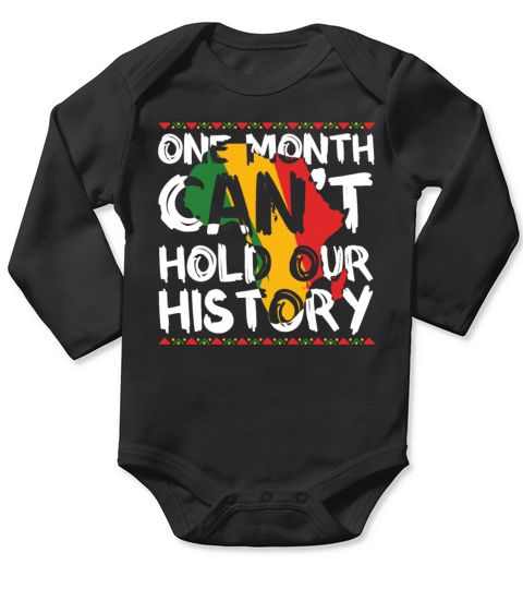 Black History Month USA Afro America African Long Sleeve Baby One-Piece