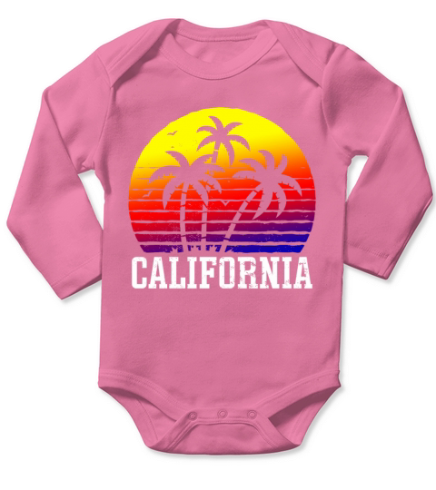 California Summer Sun Palms Beach Water Cali Love Long Sleeve Baby One-Piece