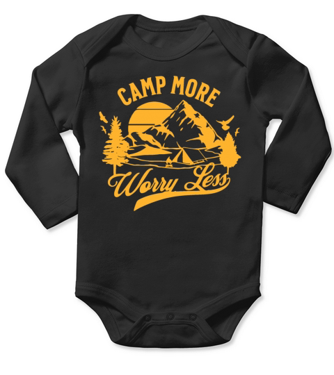 Camp More Worry Less Long Sleeve Baby One-Piece