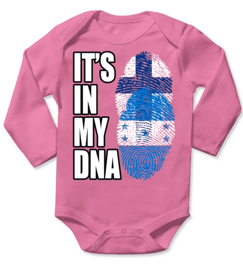 Finland And Honduran Mix Heritage DNA Flag Long Sleeve Baby One-Piece