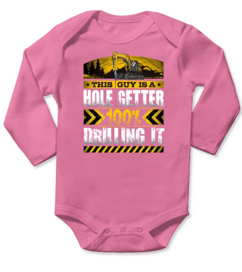 Funny Heavy Machinery Operator Excavator Drill Long Sleeve Baby One-Piece