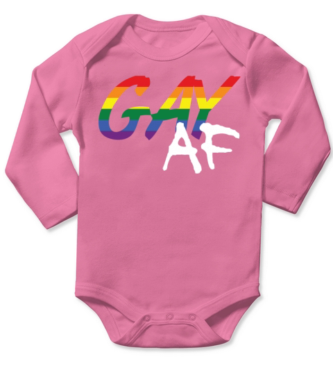 Gay AF LGBT Gay Pride Rainbow Colors Graffiti Long Sleeve Baby One-Piece
