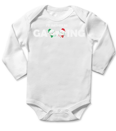 Id Rather Be Gaming Christmas Long Sleeve Baby One-Piece