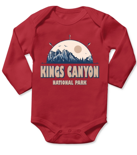 Kings Canyon National Park Vintage Hiking Long Sleeve Baby One-Piece