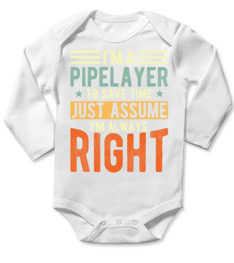 Pipelayer Long Sleeve Baby One-Piece