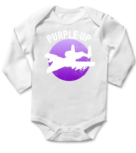 Purple Up A10 Warthog Military Kids Boys A-10a10 m Long Sleeve Baby One-Piece