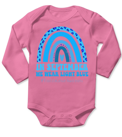 September Light Blue Prostate Cancer Awareness Long Sleeve Baby One-Piece