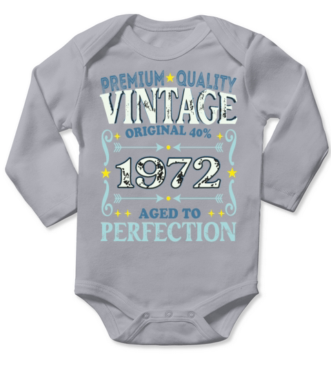 Vintage 1972 Birth Year Funny Birthday Gift Long Sleeve Baby One-Piece