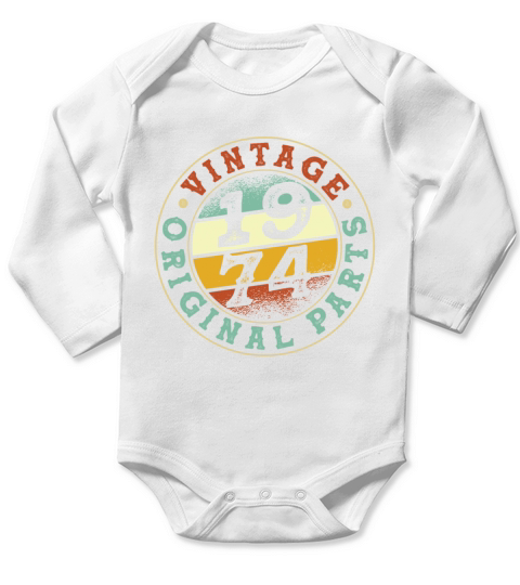 Vintage 1974 Parts Long Sleeve Baby One-Piece