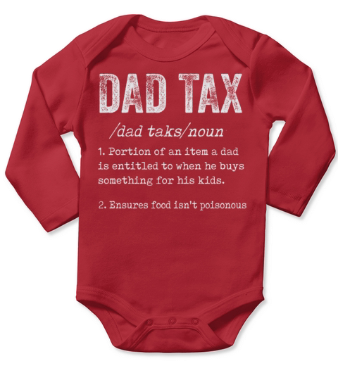 Vintage Dad Tax Definition Men Funny Fathers Day Long Sleeve Baby One-Piece