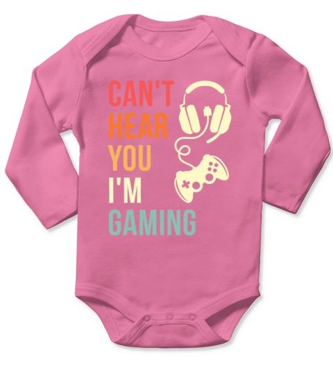 Vintage I Cant Hear You Im Gaming Busy Funny Vid Long Sleeve Baby One-Piece