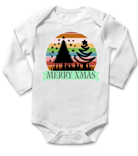 Vintage style Christmas design Long Sleeve Baby One-Piece