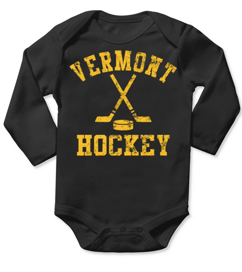 Vintage Vermont Hockey Long Sleeve Baby One-Piece