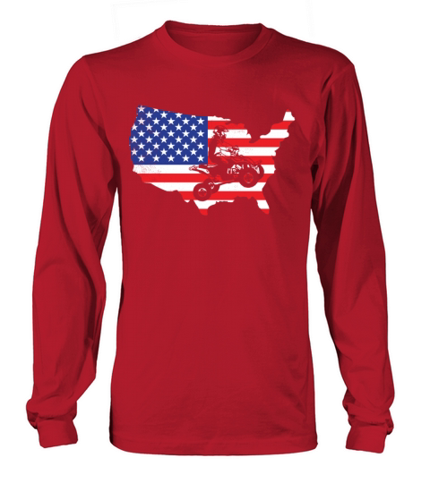 all terrain vehicles American flag patriotic art w Long sleeved Unisex