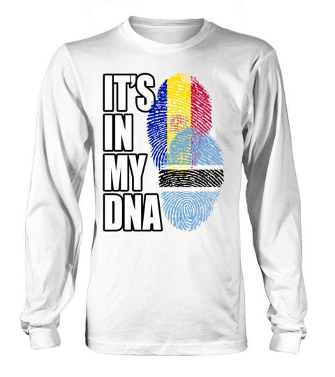 Botswana And Andorran Mix Heritage DNA Flag Long sleeved Unisex