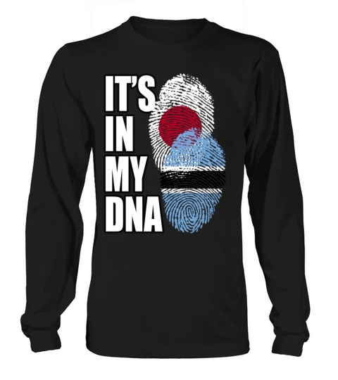 Botswana And Japanese Mix Heritage DNA Flag Long sleeved Unisex