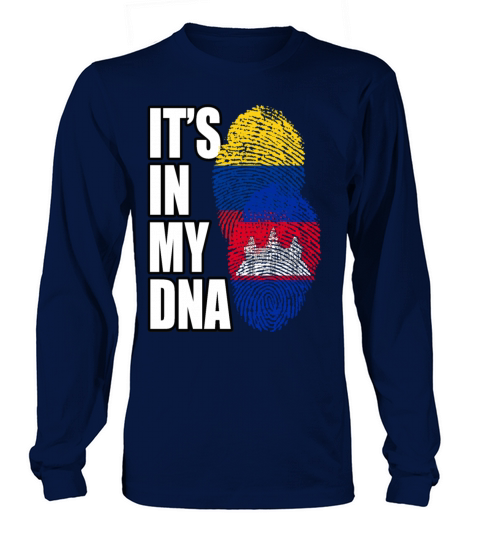 Cambodian And Colombian Mix Heritage DNA Flag Long sleeved Unisex