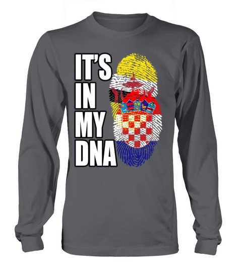 Croatian And Bruneian Mix Heritage DNA Flag Long sleeved Unisex
