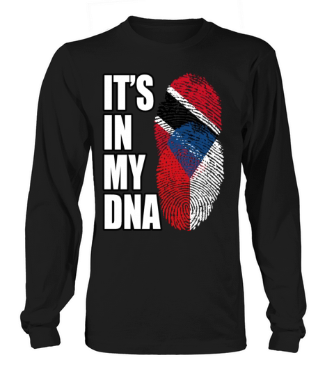 Czech And Trinidad Tobago Mix Heritage DNA Flag Long sleeved Unisex