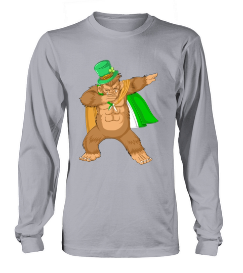dabbing bigfoot st patricks day Long sleeved Unisex