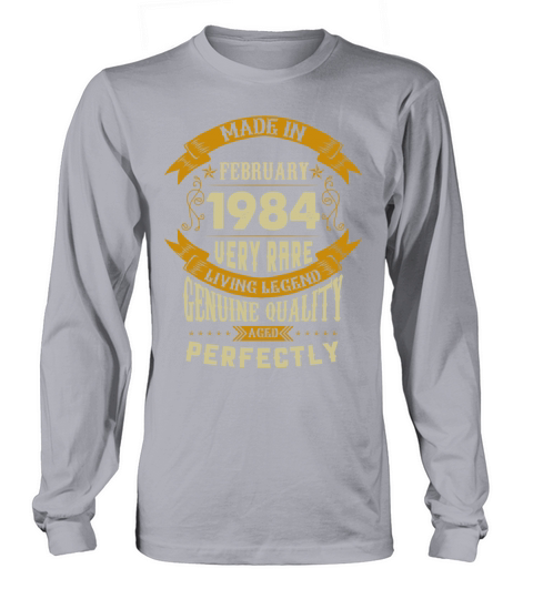 February 1984 Vintage Birthday Present Long sleeved Unisex