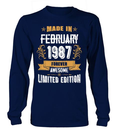 February 1987 Vintage Birthday Present Long sleeved Unisex