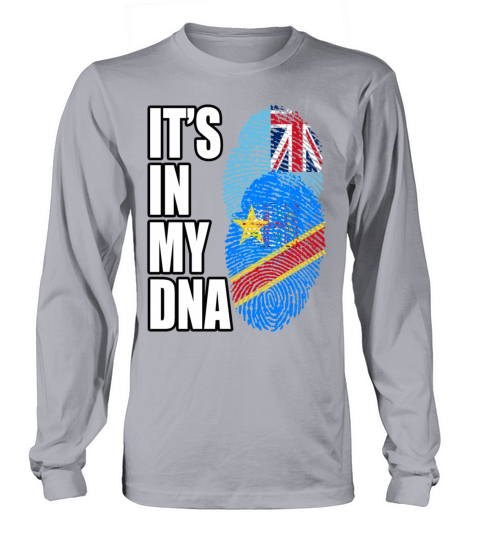 Fijian And Congolese Mix Heritage DNA Flag Long sleeved Unisex