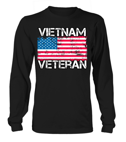 Vietnam Veteran Vintage Us Flag Military Vet Long sleeved Unisex