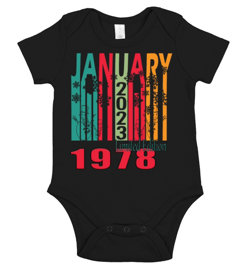 1978 January retro birthday gift Short Sleeve Baby One-Piece
