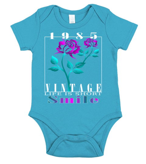 1985 Born Vintage Rose Gift Short Sleeve Baby One-Piece