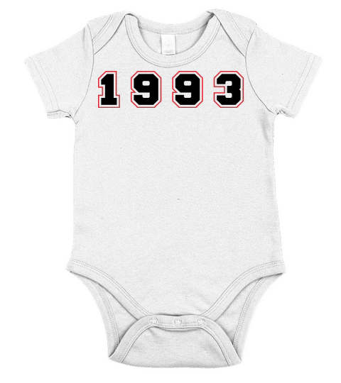 1993 Year Number Short Sleeve Baby One-Piece