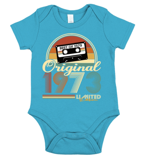 50th birthday vintage 1973 original 1973 Short Sleeve Baby One-Piece