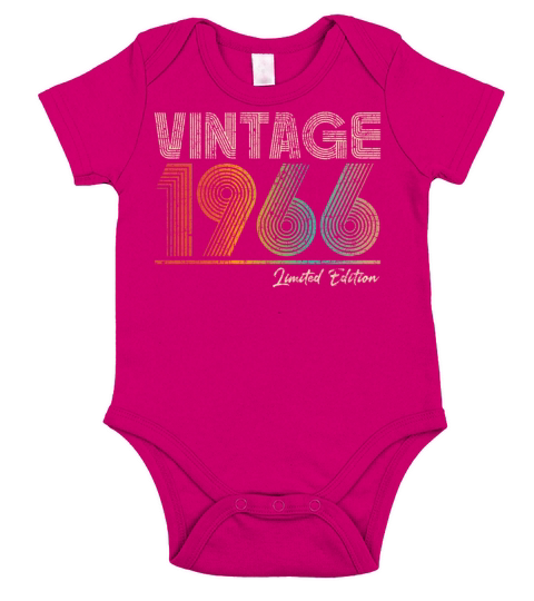 57 Years Old Vintage 1966 57th Birthday Gifts Short Sleeve Baby One-Piece