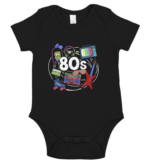 Awesome Retro 80s Vintage Throwback Novelty Short Sleeve Baby One-Piece